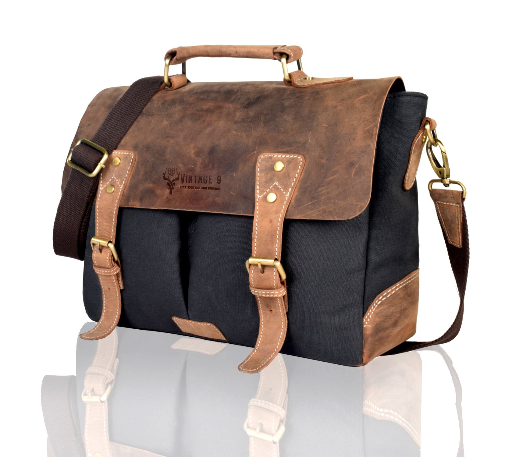 Leather Laptop Messanger Bag - California