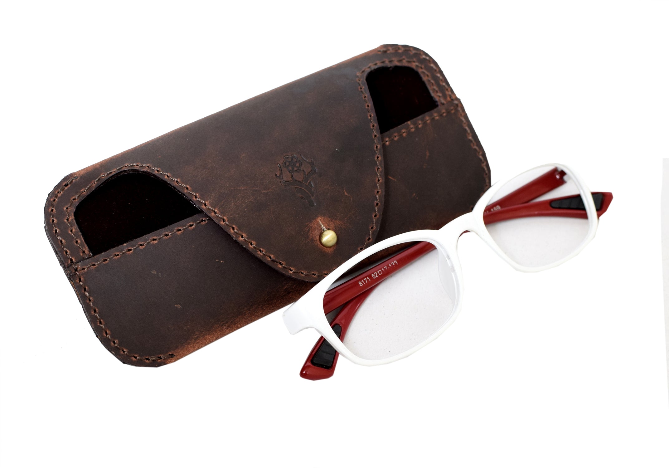 Leather Sunglass Bag - Army