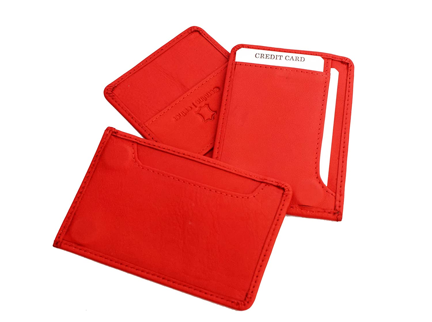 Leather Magflip Wallet Red